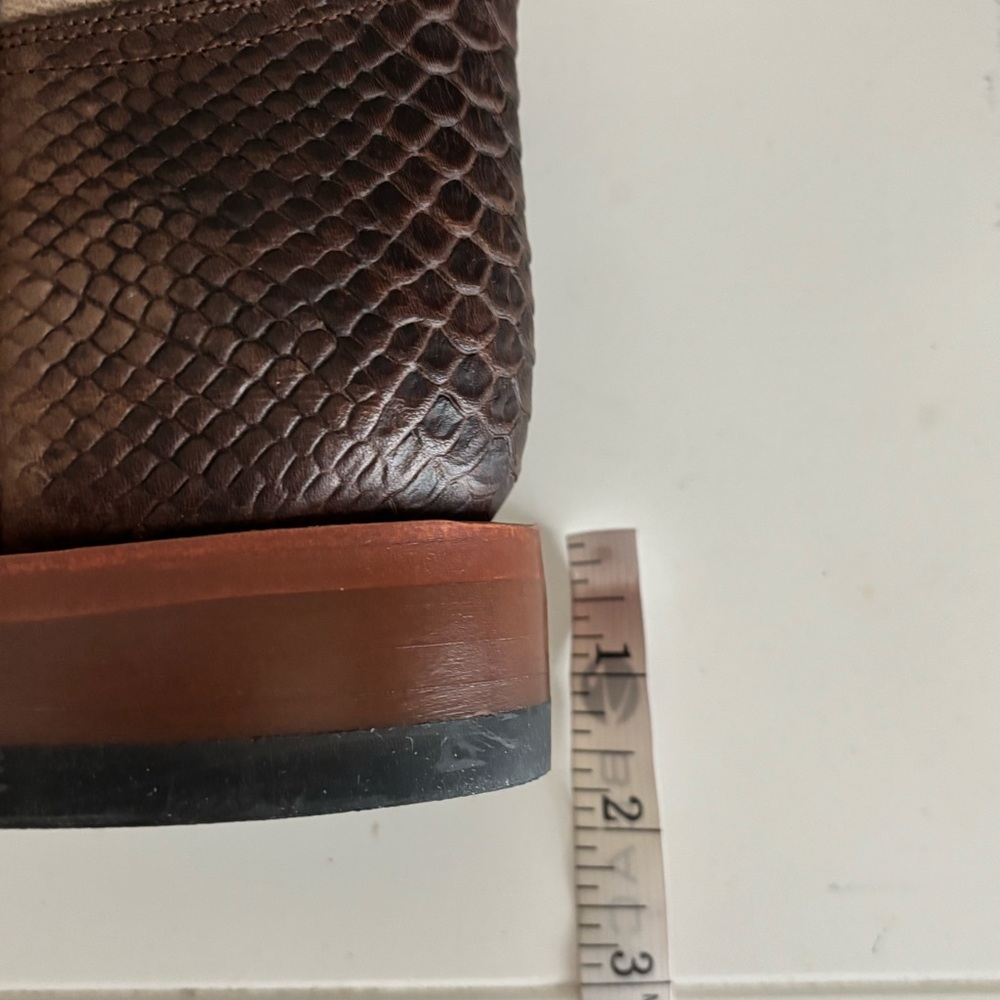 Tanner Mark Multicolor Floral Embroidered Python Print Toe Leather Boots 9.5 NWT - Picture 8 of 11